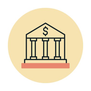Banka simgesi, vektör illüstrasyonu 