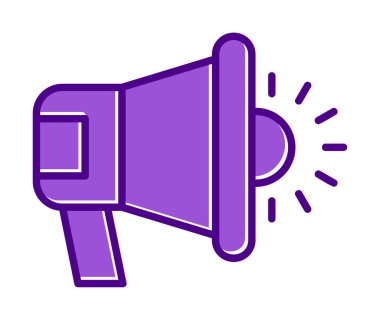 megafon simgesi vektörü web ve mobil tasarımınız için beyaz arkaplanda izole edilmiş, megafon logosu konsepti 