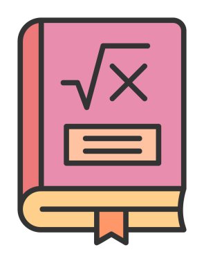 Matematik kitabı. Web simgesi basit illüstrasyon                         