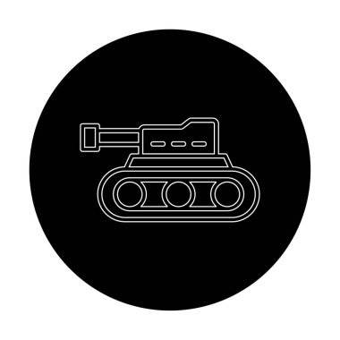 askeri tank simgesi, vektör illüstrasyonu 