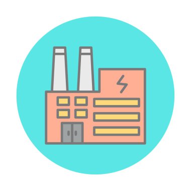 Elektrik fabrikası renkli vektör simgesi