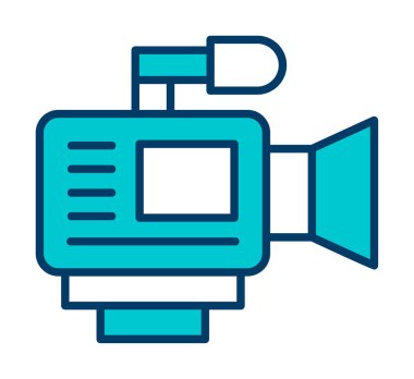 düz kamera ikonu vektör illüstrasyonu