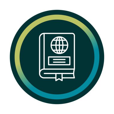 Coğrafya Kitabı web simgesi, vektör illüstrasyonu 