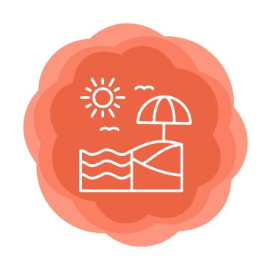 Yaz plaj ikonunun vektör illüstrasyonu 