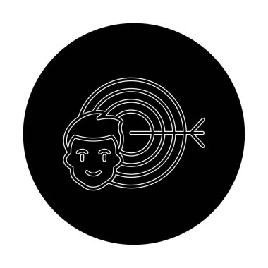 Hedef simgesi olan adam başı, Hedefler konsepti 