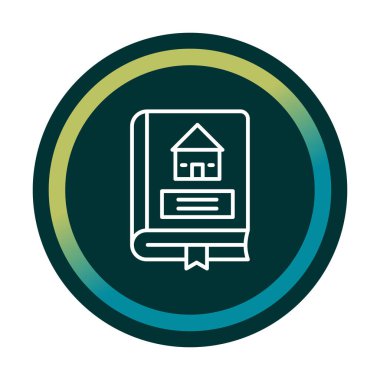 Mimarlık Kitabı düz simgesi, vektör illüstrasyonu 