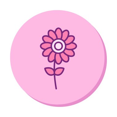 çiçek vektörü düz simge çizimi  