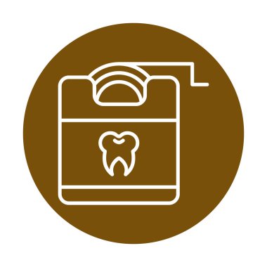 Diş ipi ikonu. Diş hekimi vektör illüstrasyonu.