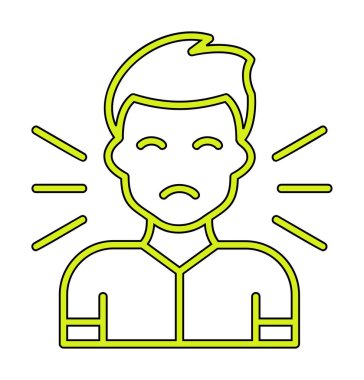 Korkmuş adam simgesi, korku konsepti, vektör illüstrasyonu