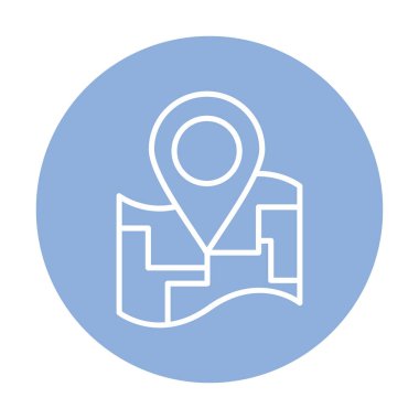 Konum iğnesi, vektör illüstrasyonlu harita simgesi