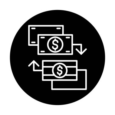 para değişimi simgesi, vektör illüstrasyonu 