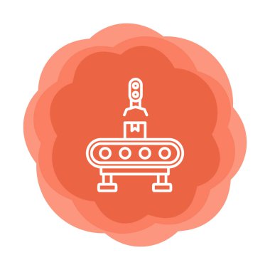 Modern Fabrika Makinesi ikon vektör çizimi  