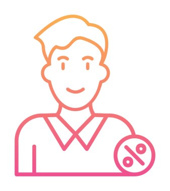 Erkek istihdam avatarının vektör illüstrasyonu 