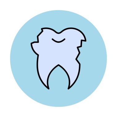 Kırık diş simgesi vektör illüstrasyonu 