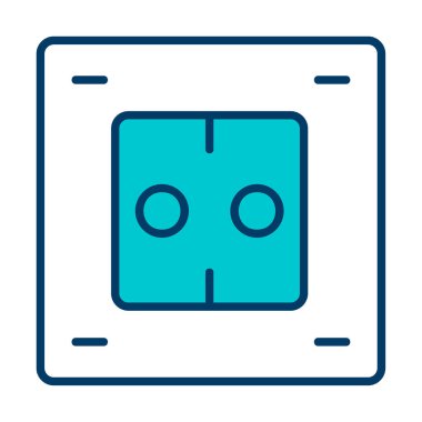 Modern Elektrik Soket simgesinin vektör illüstrasyonu       