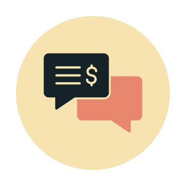 Sohbet ileti simgesi, vektör illüstrasyonu 