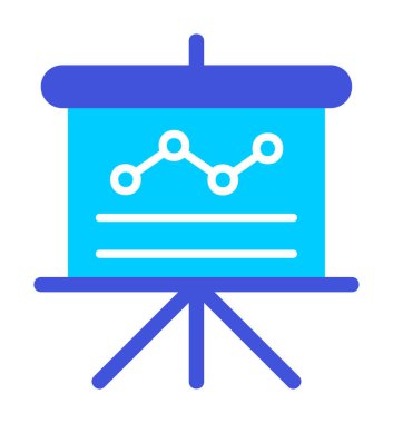 Sunum, grafikli iş tahtası, vektör illüstrasyonu