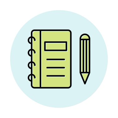 Kalem, vektör illüstrasyonlu günlük 