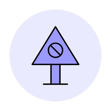 Yasaklanmış yol simgesinin vektör illüstrasyonu 