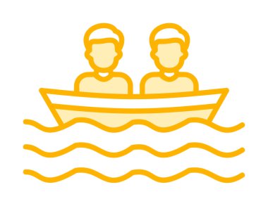 Basit tekne simgesi, vektör illüstrasyonu