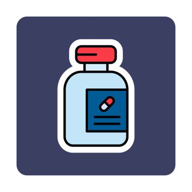 ilaç şişesi simgesi, vektör illüstrasyonu