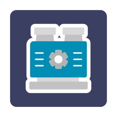 Modern Fabrika Makinesi ikon vektör çizimi  