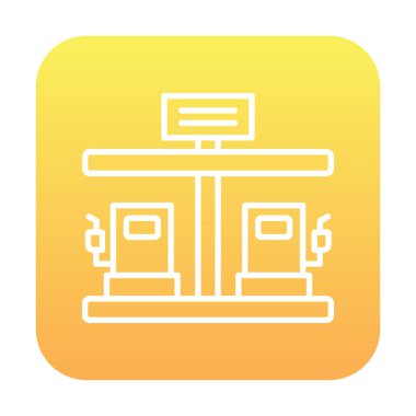 Modern Yakıt İstasyonu simgesinin vektör çizimi                  