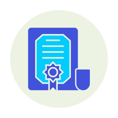 düz basit sertifika vektör çizimi