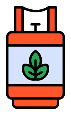 Elektrik üretimi biyogaz ikonu vektör illüstrasyon tasarımı