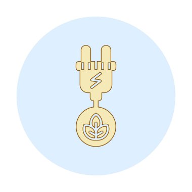 elektrik prizi, Yeşil Enerji simgesi, taslak illüstrasyon                  