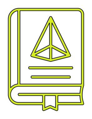 Trigonometri Kitabı simgesi, vektör illüstrasyonu