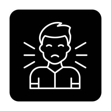 Korkmuş adam simgesi, korku konsepti, vektör illüstrasyonu