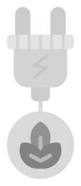 elektrik prizi, Yeşil Enerji simgesi, taslak illüstrasyon                  