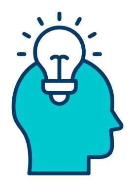 ampul insan fikri ikon vektör illüstrasyon tasarımı