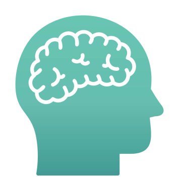 Beyin ikonu. düz tasarım biçimi