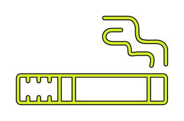 sigara yassı simgesi, vektör illüstrasyonu  