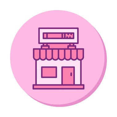 dükkan simgesi, vektör illüstrasyonu basit tasarım