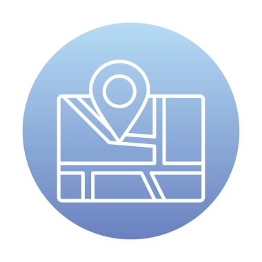 Konum iğnesi, vektör illüstrasyonlu harita simgesi