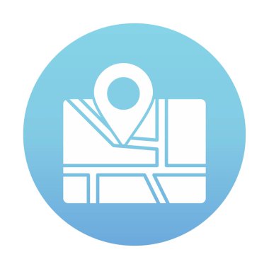 Konum iğnesi, vektör illüstrasyonlu harita simgesi