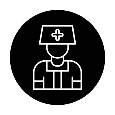 hemşire vektörü düz renk simgesi