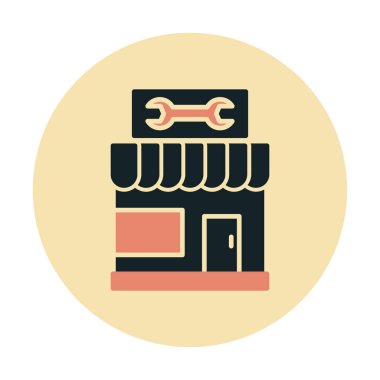 Araba Tamirhanesi ikon vektör çizimi