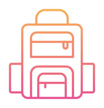 Sırt çantası ikon vektörü. Okul sırt çantası tabelası. izole edilmiş sınır sembolü çizimi