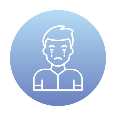 ağlayan kişi simgesi, vektör illüstrasyonu basit tasarım