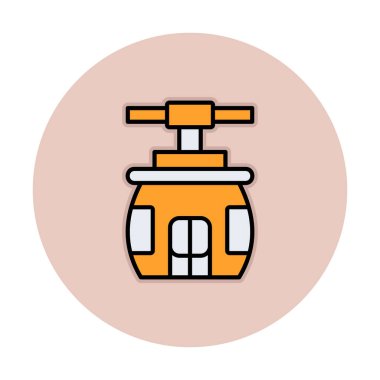 Cableway simgesi, özet biçimi vektör çizimi tasarımı