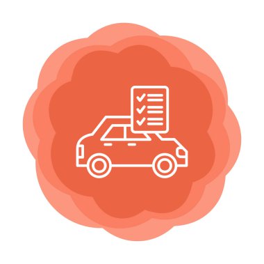 Araç kontrol listesi simgesi, araba bakım vektörü illüstrasyonu 