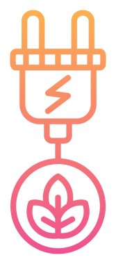 elektrik prizi, Yeşil Enerji simgesi, taslak illüstrasyon                  