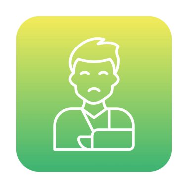 Elinde travma ikonu olan adam vektör illüstrasyonu 