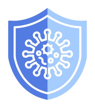 Virüs koruma simgesi vektör illüstrasyonu