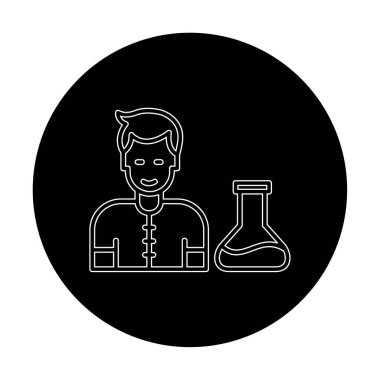 Basit vektör izole illüstrasyondaki bilim adamı simgesi                                    