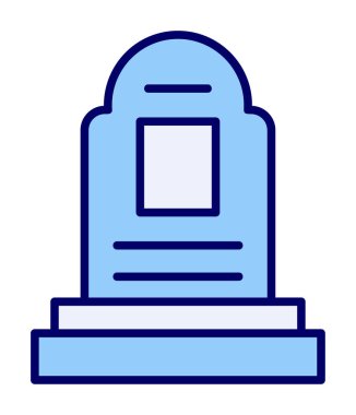 mezar taşı düz simgesi, vektör illüstrasyonu